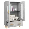  betonszürke szerelt fa magasszekrény 70 x 31 x 115 cm