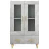 betonszürke szerelt fa magasszekrény 70 x 31 x 115 cm