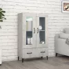  betonszürke szerelt fa magasszekrény 70 x 31 x 115 cm