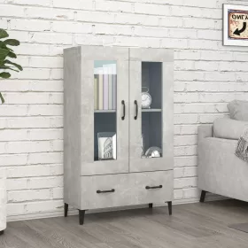  betonszürke szerelt fa magasszekrény 70 x 31 x 115 cm