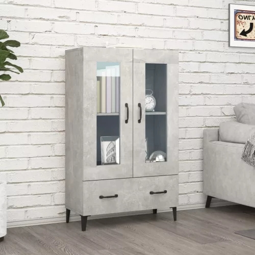  betonszürke szerelt fa magasszekrény 70 x 31 x 115 cm