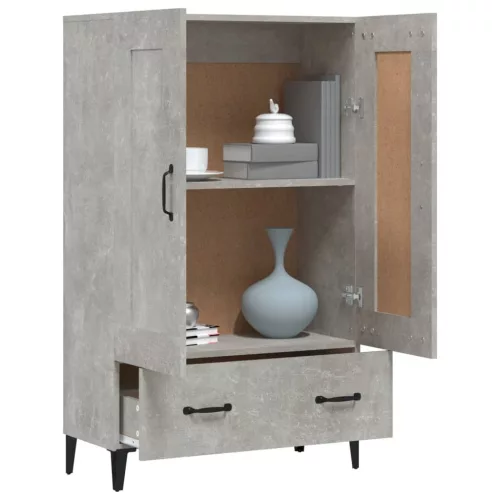  betonszürke szerelt fa magasszekrény 70 x 31 x 115 cm