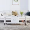  fehér szerelt fa dohányzóasztal 102 x 50 x 40 cm