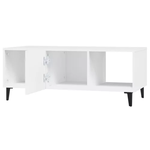  fehér szerelt fa dohányzóasztal 102 x 50 x 40 cm