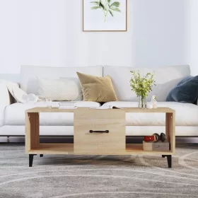    sonoma tölgy színű szerelt fa dohányzóasztal 102 x 50 x 40 cm