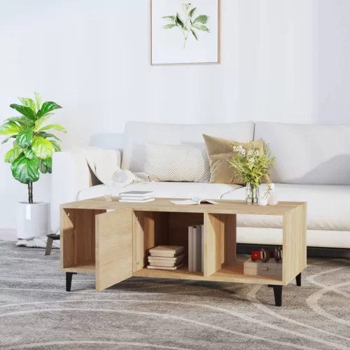  sonoma tölgy színű szerelt fa dohányzóasztal 102 x 50 x 40 cm