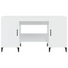  magasfényű fehér színű szerelt fa íróasztal 140 x 50 x 75 cm