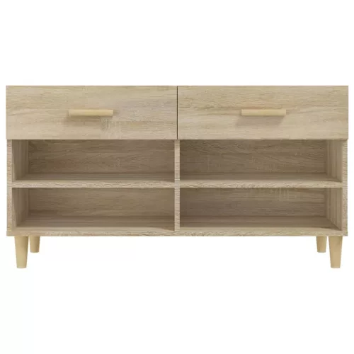  sonoma-tölgyszínű szerelt fa cipőszekrény 102x35x55 cm