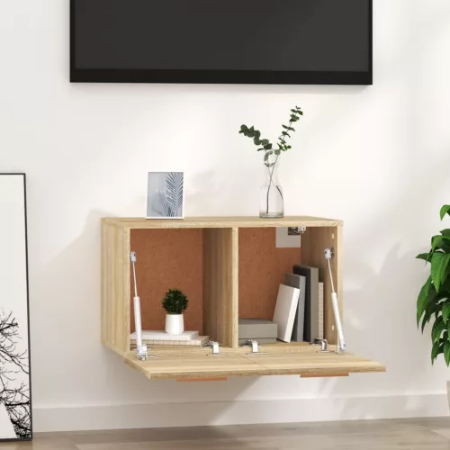  sonoma tölgy színű szerelt fa faliszekrény 60 x 36,5 x 35 cm