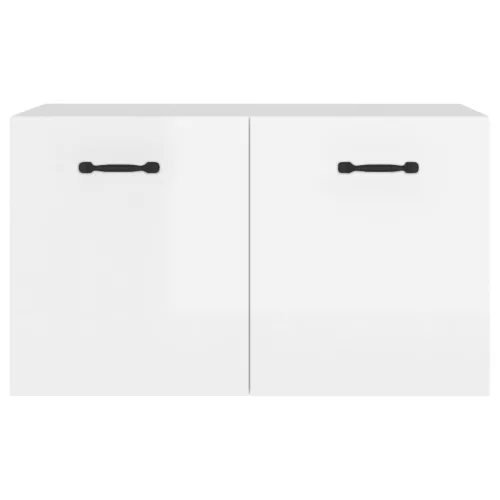  magasfényű fehér szerelt fa faliszekrény 60 x 36,5 x 35 cm