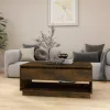  füstös tölgy színű szerelt fa dohányzóasztal 102,5 x 55 x 44 cm