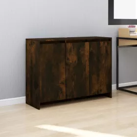    füstös tölgy színű szerelt fa tálalószekrény 102 x 33 x 75 cm