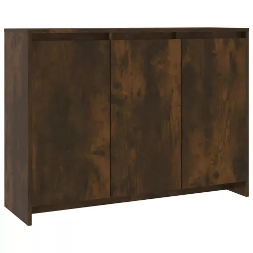  füstös tölgy színű szerelt fa tálalószekrény 102 x 33 x 75 cm