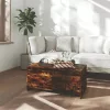  füstös tölgy színű szerelt fa dohányzóasztal 90x50x41,5 cm