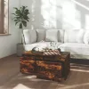  füstös tölgy színű szerelt fa dohányzóasztal 90x50x41,5 cm