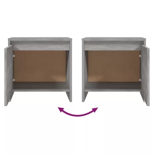  szürke sonoma színű szerelt fa éjjeliszekrény 45x34x44,5 cm