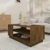  füstös tölgy színű szerelt fa dohányzóasztal 102x55x43 cm