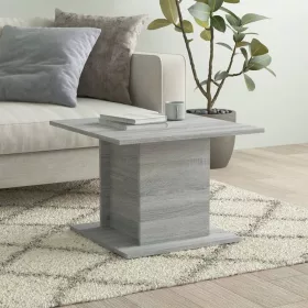    szürke sonoma színű szerelt fa dohányzóasztal 55,5x55,5x40 cm