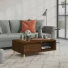  barna tölgyszínű szerelt fa dohányzóasztal 90 x 60 x 35 cm