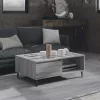  szürke sonoma szerelt fa dohányzóasztal 90 x 60 x 35 cm