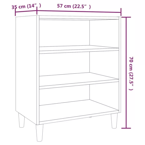  szürke sonoma színű szerelt fa tálalószekrény 57 x 35 x 70 cm