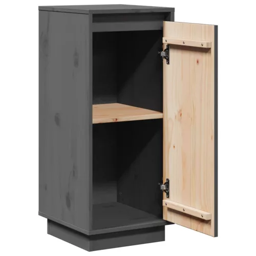  2 db szürke tömör fenyőfa tálalószekrény 31,5 x 34 x 75 cm