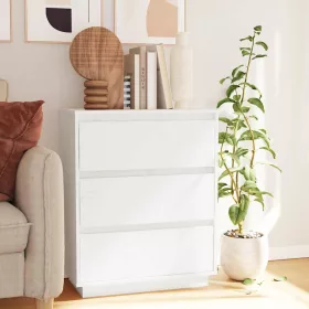  fehér tömör fenyőfa tálalószekrény 60 x 34 x 75 cm