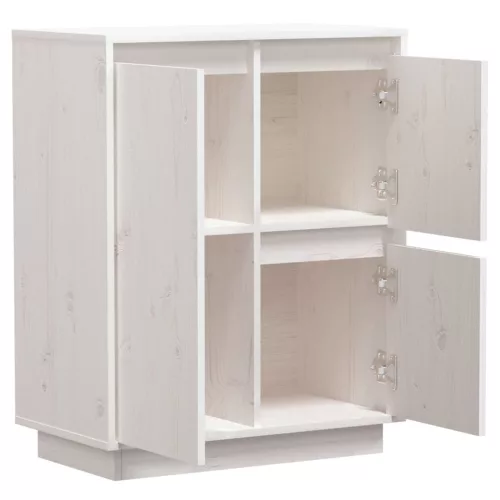  fehér tömör fenyőfa tálalószekrény 60 x 34 x 75 cm