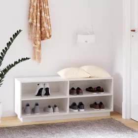  fehér tömör fenyőfa cipőszekrény 110 x 34 x 45 cm