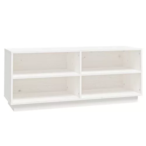  fehér tömör fenyőfa cipőszekrény 110 x 34 x 45 cm