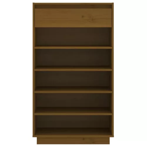  mézbarna tömör fenyőfa cipősszekrény 60 x 34 x 105 cm