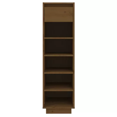  mézbarna tömör fenyőfa cipőszekrény 30x34x105 cm