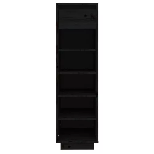  fekete tömör fenyőfa cipőszekrény 34 x 30 x 105 cm