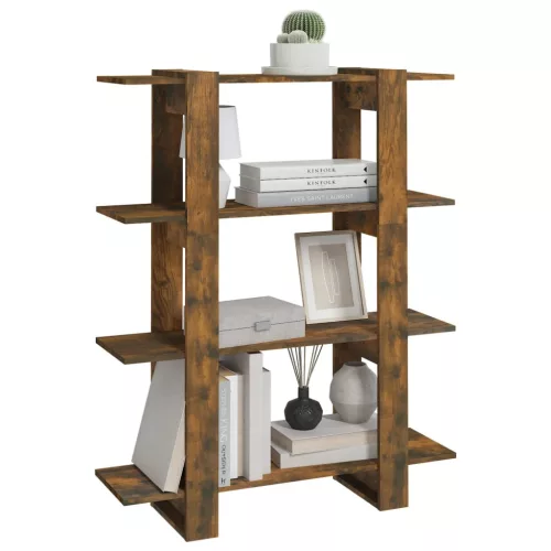  füstös tölgy színű térelválasztó könyvszekrény 100x30x123,5 cm