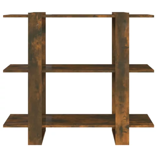  füstös tölgy színű térelválasztó könyvszekrény 100x30x87 cm