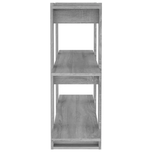  szürke sonoma színű térelválasztó könyvszekrény 100x30x87 cm