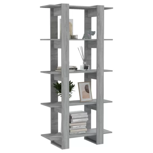  szürke sonoma színű fa könyvszekrény/térelválasztó 60x30x135 cm