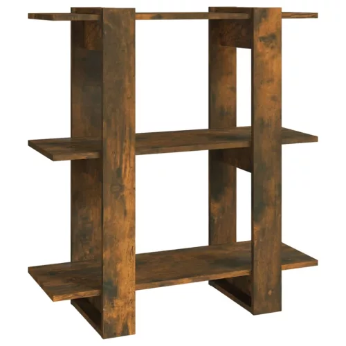  füstös tölgy színű térelválasztó könyvszekrény 80x30x87 cm