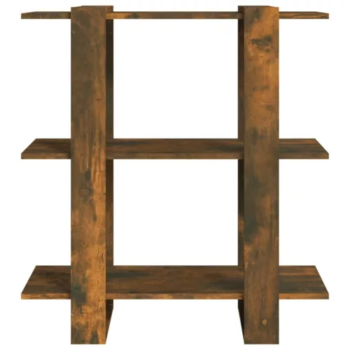  füstös tölgy színű térelválasztó könyvszekrény 80x30x87 cm