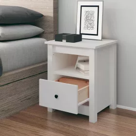  fehér tömör fenyőfa éjjeliszekrény 40x35x49 cm