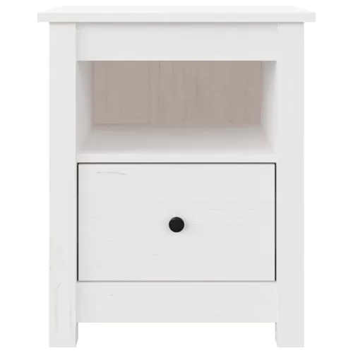  fehér tömör fenyőfa éjjeliszekrény 40x35x49 cm