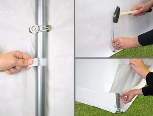 TP 3x4m standard rendezvénysátor, PE 350 - fehér