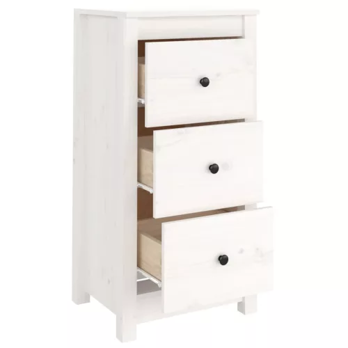  2 db fehér tömör fenyőfa tálalószekrény 40 x 35 x 80 cm