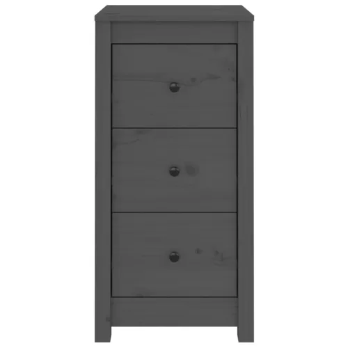  2 db szürke tömör fenyőfa tálalószekrény 40 x 35 x 80 cm