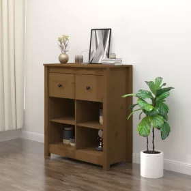    mézbarna tömör fenyőfa tálalószekrény 70 x 35 x 80 cm