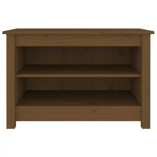  mézbarna tömör fenyőfa cipőtároló pad 70x38x45,5 cm