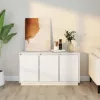  fehér tömör fenyőfa tálalószekrény 111x34x60 cm