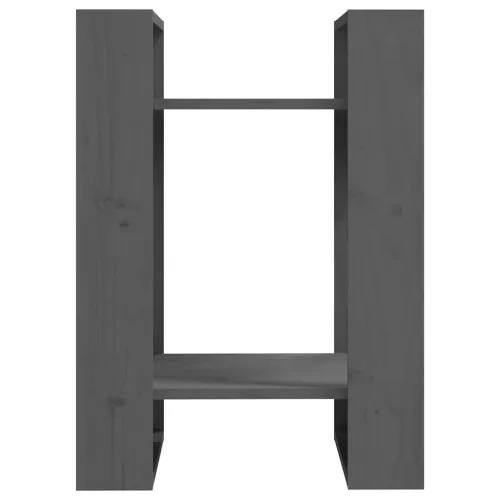  szürke tömör fenyőfa könyvszekrény/térelválasztó 41x35x57 cm