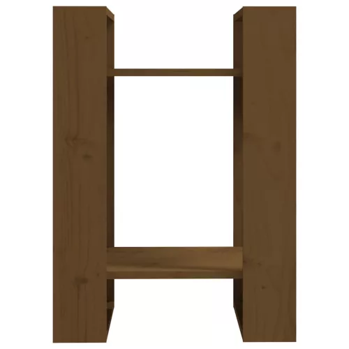  mézbarna tömör fenyőfa könyvszekrény/térelválasztó 41x35x57 cm