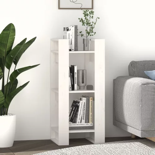  fehér tömör fenyőfa könyvszekrény/térelválasztó 41 x 35 x 91 cm